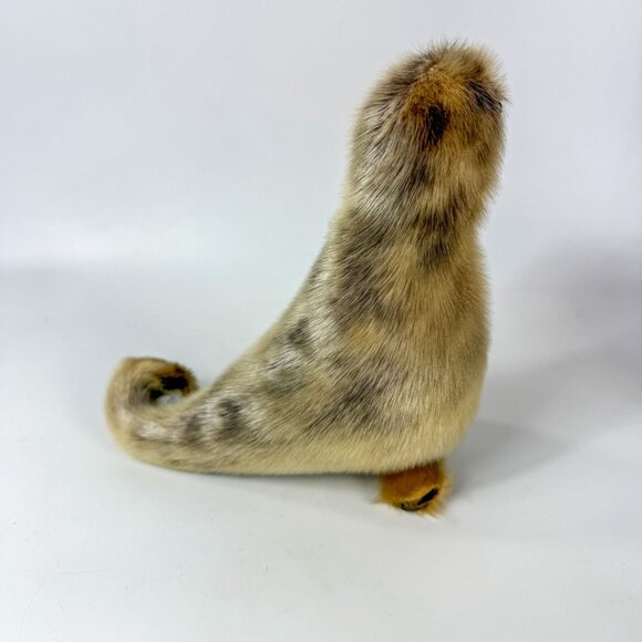 Vintage Genuine Seal Fur Borgen Stuffed Figurine Handmade In Norway 8" - Picture 6 of 9